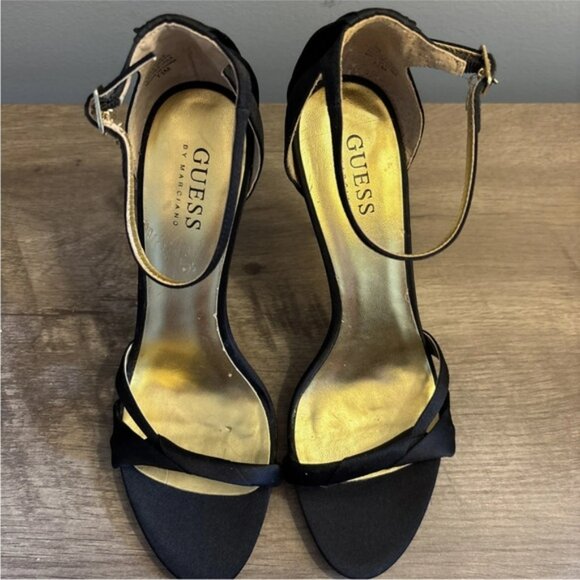 Guess Black And Gold Stiletto Heels Size 7.5M - Picture 9 of 11